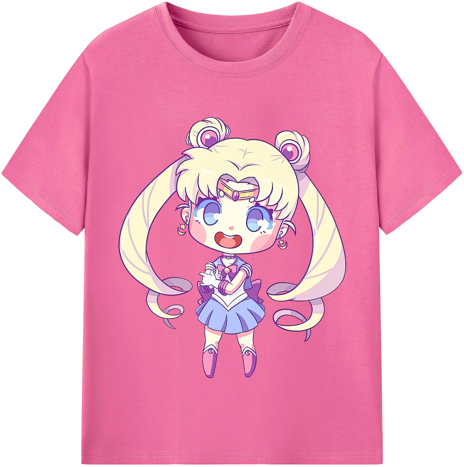 （画像用） 美少女戦士セーラームーン 月野 うさぎ つきの うさぎ Sailor Moon Tsukino Usagi レディースカジュアルプリントTシャツ（綿100％）